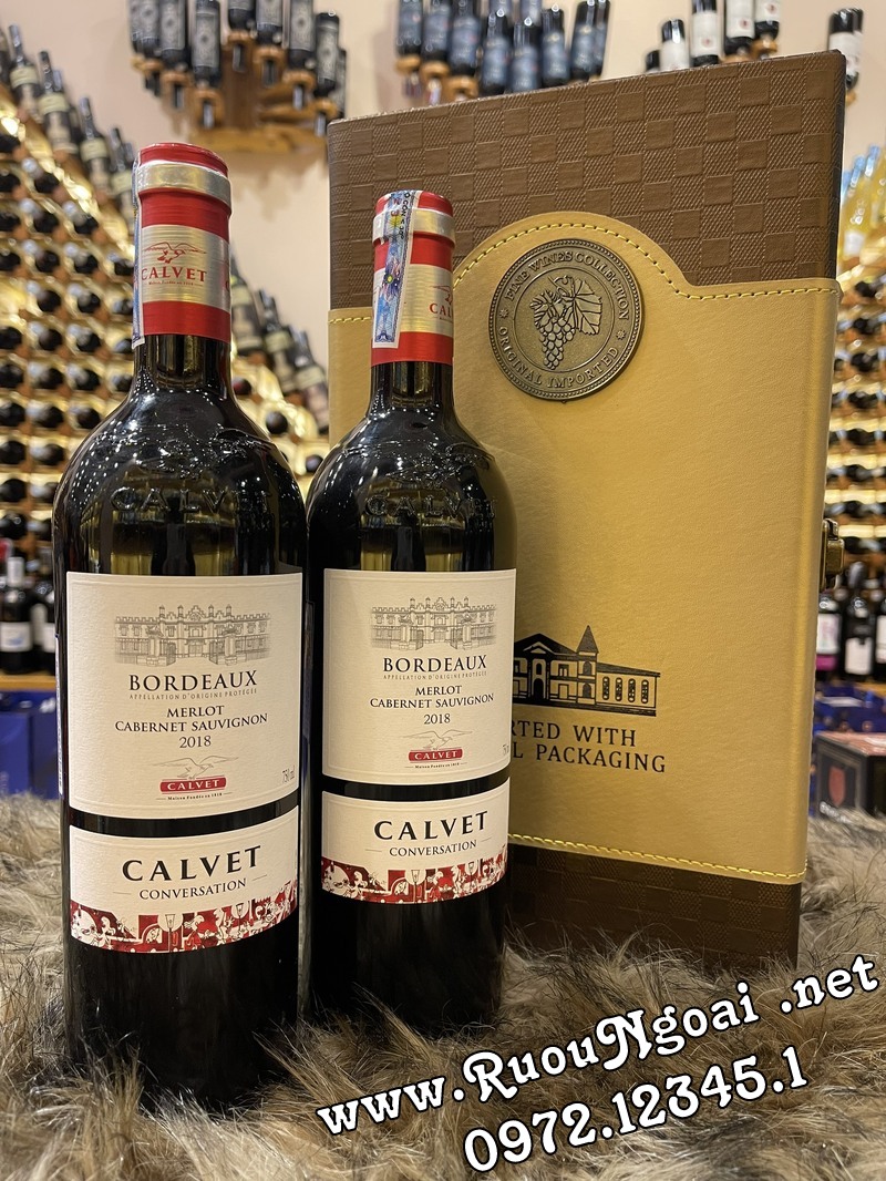 Hộp Quà 2 chai Rượu vang Bordeaux Calvet (2)